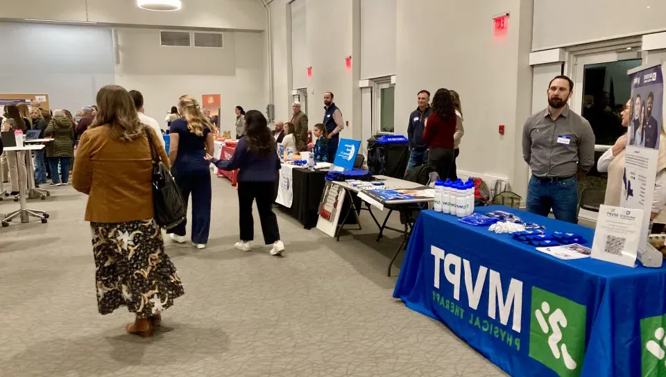 UNE's Department of Physical Therapy held its annual poster session for third-year students in December, and it included a job fair for the second year in a row.